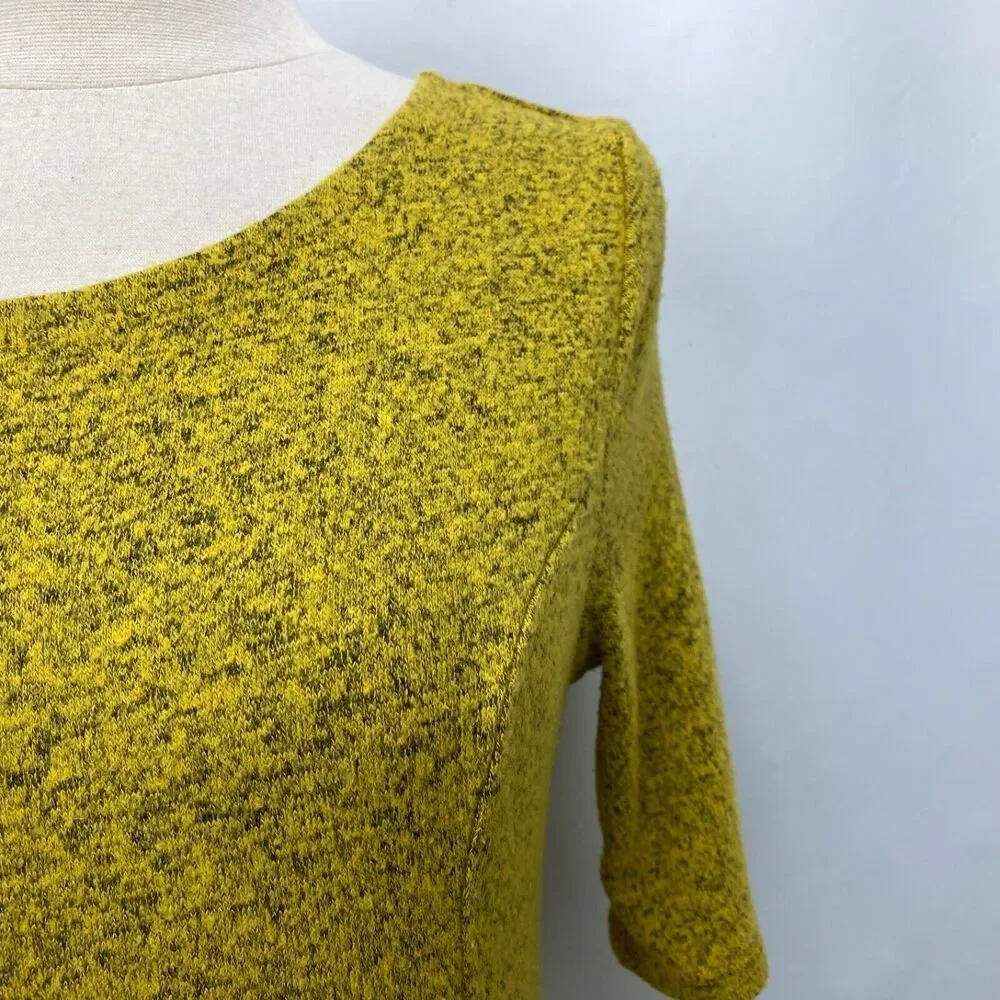 Purple Generation Womans Yellow Speckled Knit Dress Large Princess Boho Fairy